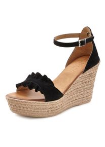 Lascana Damen Sandalette "Sommerschuh", Gr. 38, schwarz, Obermaterial: 50% Rindsleder, 50% Ziegenleder. Decksohle: 100% Rindsleder. Laufsohle: 100%