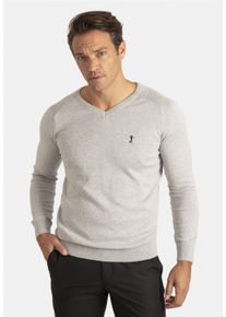 Herren Strickpullover "Santos", grau, casual, Gr. XL, SIR RAYMOND TAILOR, unifarben, 100% Baumwolle, Pullover, in klassischem Design