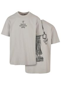 Herren T-Shirt "Upscale by Mister Tee Herren Justice Oversize Tee", grau, casual, Gr. XXL, UPSCALE BY MISTER TEE, bedruckt, 100% Baumwolle, Shirts