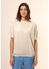 Cecil Damen T-Shirt, lila, casual, Gr. L, unifarben, Stoff, 55% Polyester, 45% Viskose, Shirts, mit Elastiksaum