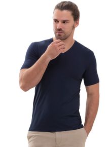 Mey Herren V-Shirt "SERIE HYBRID T-SHIRT", Gr. XL, blau, Jersey, Obermaterial: 57% Baumwolle, 38% Polyester, 5% Elasthan, casual, Shirts,