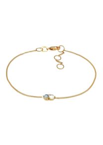 Elli Premium Damen Armband "Mondstein Labradorit Rund Basic 375 Gelbgold", 16cm,mit Steinen, Gelbgold 375, gold, Gelbgold 375, Armbänder