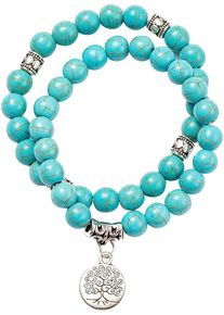 Firetti Damen Armband Set "Schmuck Geschenk Armschmuck Armkette Edelstein Lebensbaum, Onesize", Messing-Silikon, bunt, Messing, Silikon, Armbänder,