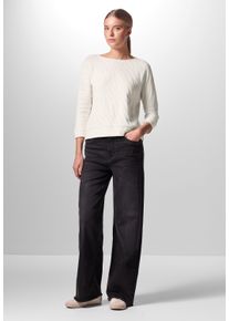 Damen T-Shirt, beige, casual, Gr. 42, STREET ONE STUDIO, Strukturmuster, Stoff, 67% Polyester, 31% Viskose, 2% Elasthan, Shirts, aus elastischem
