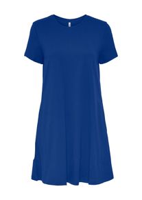Only CARMAKOMA Damen Minikleid "CARMAY LIFE S/S POCKET DRESS JRS", blau, modisch, Gr. M, unifarben, Jersey, Obermaterial: 100% Baumwolle, Kleider