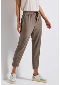 Street One Damen Jogger Pantsnomad braun, casual, Gr. 38, unifarben, Stoff, 45% Polyester, 45% Viskose, 10% Elasthan, Hosen, Middle Waist
