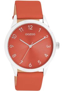 Oozoo Damen Quarzuhr, rot, Armbanduhren, Armbanduhr, Damenuhr, Herrenuhr, Lederarmband, analog