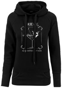 MisterTee Damen Rundhalspullover "MisterTee Damen Ladies F-Word Hoody", schwarz, casual, Gr. S, mehrfarbig, 60% Baumwolle, 40% Polyester, Pullover