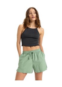 Roxy Damen Shorts "LEKEITIO BREAK MID"basil, sportlich, Gr. XXL, Obermaterial: 55% Leinen, 45% Viskose, Hosen