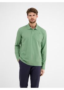 Lerros Herren Langarmshirt "Lerros Herren Langarmpolo in Waffel-Piqué", grün, Gr. M, 100% Baumwolle, Shirts