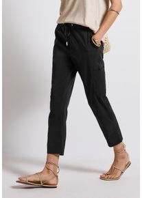 Street One Damen Stoffhose "Style Bonny", schwarz, casual, Gr. 44, unifarben, Web, Obermaterial: 66% Baumwolle, 30% Polyester, 4% Elasthan, Hosen,