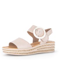 Gabor Damen Keilsandalette, Gr. 37, rosa, Ziegenveloursleder, unifarben, modisch, Schuhe, Keilabsatz, Sommerschuh, Sandale mit trendigem Zierschnalle