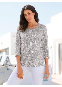 Inspirationen Damen Print-Shirt "Shirt", grau, Gr. 38, gemustert, mehrfarbig, bedruckt, 50% Baumwolle, 50% Modal, Shirts
