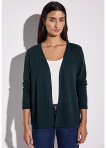 Street One Damen Shirtjacke "NETTE", grün, casual, Gr. 34, unifarben, Jersey, Obermaterial: 60% Viskose, 40% Polyester, Shirts, im Strick Look