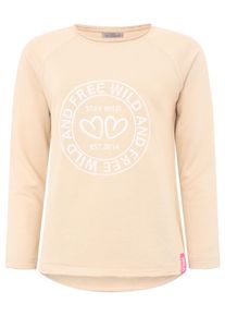 Zwillingsherz Damen Sweatshirt ""Zwillingsherz"", beige, modisch, Gr. SM, unifarben mit Farbeinsatz, Sweatware, Obermaterial: 50% Baumwolle, 50%