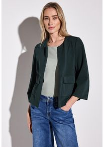 Street One Damen Cardigan, grün, casual, Gr. 46, unifarben, Stoff, 46% Modal, 46% Polyester, 8% Elasthan, Strickjacken, mit 3/4 Ärmeln