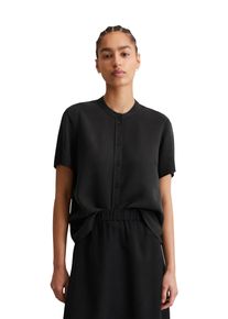 Marc O'Polo Damen Kurzarmbluse "aus TENCEL Lyocell", schwarz, elegant, Gr. S, MARC O'POLO DENIM, unifarben, Obermaterial: 100% Lyocell, Blusen