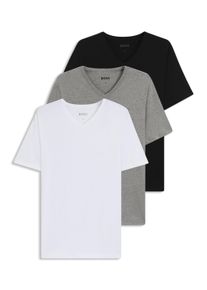 BOSS Herren V-Shirt "T-Shirt VN 3P CO", Gr. XXL, grau, Jersey, Obermaterial: 100% Baumwolle, unifarben, Shirts