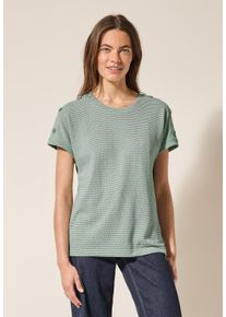 Cecil Damen T-Shirtmatcha grün, casual, Gr. XL, gestreift, Stoff, 60% Viskose, 40% Polyester, Shirts, aus softem Materialmix