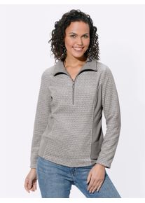 Casual Looks Damen Fleeceshirt "Fleece-Shirt", grau, Gr. 38, gemustert, mehrfarbig, 100% Polyester, Shirts