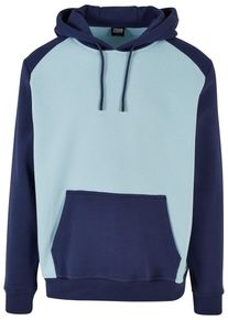 Urban Classics Herren Rundhalspullover "Urban Classics Herren 2-Tone Fake Raglan Hoody", blau, casual, Gr. M, mehrfarbig, 65% Baumwolle, 35%