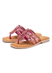 Vivance Damen Zehentrenner, Gr. 40, pink, Obermaterial: 100% Ziegenleder. Futter: 100% Lederimitat. Decksohle: 100% Textilmaterial. Laufsohle: 100%
