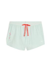 Puma Damen Laufshorts "RUN Knit 3" Split Shorts Damen"peaceful blau, Gr. XXXL, Außenseite: 6% Elasthan, 94% Polyester; Innenhose: 100% Polyester;