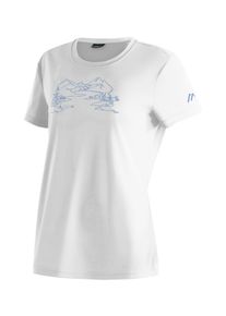 Maier Sports Damen T-Shirt "Wilma Print", weiß, Gr. 46, 100% Polyester, Shirts, Damen Funktionsshirt, Freizeitshirt mit Aufdruck, Regular Fit
