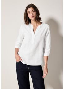 Cecil Damen Klassische Bluse, weiß, casual, Gr. XL, unifarben, Web, 100% Leinen, Blusen, mit 3/4 Ärmeln