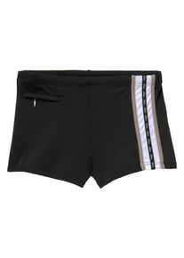 s.Oliver Herren Boxer-Badehose, schwarz, Gr. 5, unifarben, Polyamid, Badehosen, mit Reißverschlusstasche