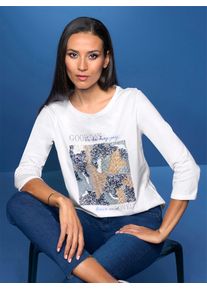 Heine Damen 3/4-Arm-Shirt "Shirt", beige, Gr. 40, unifarben, 100% Baumwolle, Shirts