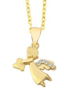 Adelia´s ADELIA ́S Damen Ketten-Anhänger "Neuheit 2025 - stylischer Engel Anhänger aus 925 Sterling Silber", Silber 925 (Sterlingsilber), gold, Silber 925