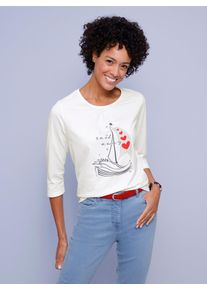 Classic Basics Damen 3/4-Arm-Shirt "3/4-Arm-Shirt", beige, Gr. 46, gemustert, bedruckt, mehrfarbig, 100% Baumwolle, Shirts