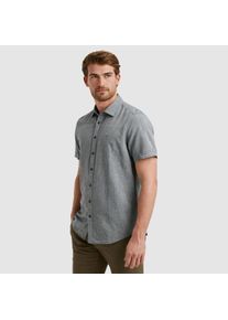PME-Legend PME LEGEND Herren Kurzarmhemd "Short Sleeve Shirt Ctn Linen 2 tone", grau, casual, Gr. XXXL, Web, Obermaterial: 65% Baumwolle, 35% Leinen, Hemden, in