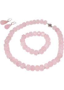 Firetti Damen Schmuckset "Multipack Schmuck Geschenk Messing Ohrringe Armband Kette Edelsteine", bunt, Messing, Silber 925 (Sterlingsilber), Silikon,