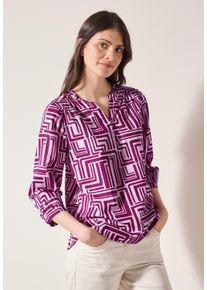 Cecil Damen Klassische Bluseanemone pink, casual, Gr. XXL, bedruckt, Web, 100% Baumwolle, Blusen, mit 3/4 Ärmeln