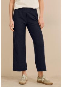 Cecil Damen Stoffhose, blau, casual, Gr. S, unifarben, Stoff, 54% Polyester, 38% Baumwolle, 5% Viskose, 3% Elasthan, Hosen, High Waist