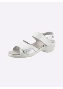 Classic Basics Damen Sandalette, Gr. 42, weiß, Glattleder, feminin, Schuhe