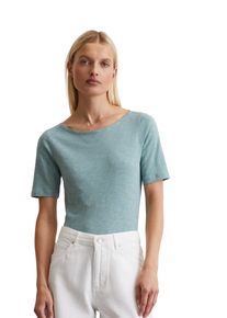 Marc O'Polo MARC O'POLO Damen T-Shirt "aus softem Slub-Jersey"pure teal, Basic, Gr. XXL, unifarben, Obermaterial: 100% Baumwolle, Shirts