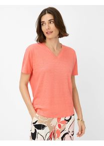 Brax Damen Kurzarmshirt "Style CAELEN", rot, Gr. 46, 100% Leinen, Shirts