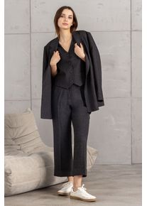 Damen Stoffhose, schwarz, casual, Gr. M, SENSES.THE LABEL, unifarben, Material: 72% Polyester, 27% Viskose, 1% Elasthan, Hosen, mit Elastikbund