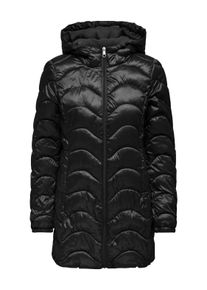 Only Damen Steppmantel "ONLVEGA WAVE QUILTED COAT CC OTW", schwarz, modisch, Gr. L, unifarben, leicht glänzend, Steppware, Obermaterial: 60%
