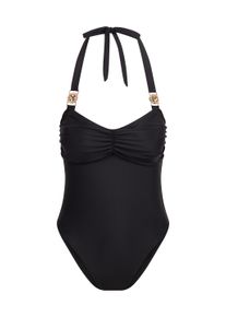 MODA MINX Damen Badeanzug "Amour Rouched", schwarz, feminin, Gr. XS, unifarben, 82% Polyamid, 18% Elasthan, Badeanzüge, mit tollem Steinbesatz