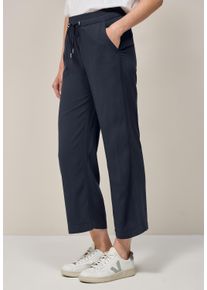 Cecil Damen Stoffhose "Style Neele", blau, casual, Gr. M, unifarben, Web, Obermaterial: 100% Viskose, Hosen, mit elastischem Bund mit Tunnelzug