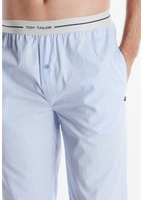 Tom Tailor Herren Pyjamahose "Dakota", Gr. 56, blau, Obermaterial: 100% Baumwolle, gestreift, casual, Hosen, mit elastischer Taille