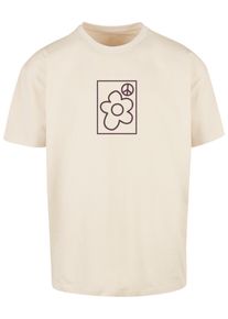 Herren T-Shirt "Upscale by Mister Tee More Peace Oversize Tee", beige, casual, Gr. M, UPSCALE BY MISTER TEE, bedruckt, 100% Baumwolle, Shirts