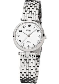 Regent Uhren REGENT Damen Quarzuhr, silber, Armbanduhren, Armbanduhr, Damenuhr, Saphirglas, Edelstahlarmband, analog