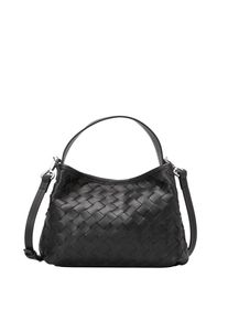 Marc O'Polo MARC O'POLO Damen Umhängetasche "mit Flechtstruktur", schwarz, Leder, Taschen