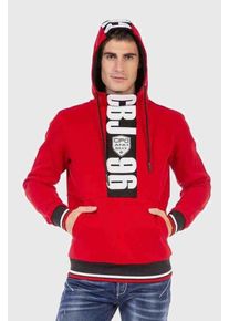 Cipo & Baxx CIPO & BAXX Herren Kapuzenpullover "Sweatshirts", rot, casual, Gr. L, bedruckt, 70% Baumwolle;30% Polyester, Pullover, mit Markenprint