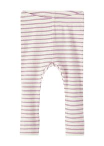 name it Baby Leggings "NBNBANI XSL LEGGING NOOS", Gr. 56, rosa, Web, Obermaterial: 57% Baumwolle, 38% Modal, 5% Elasthan, gestreift, casual, Hosen